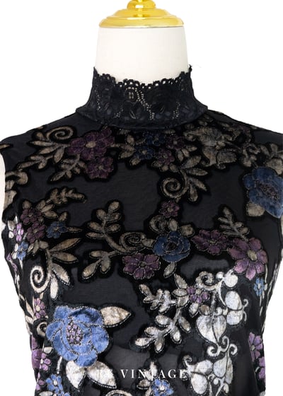 古典美封存の花透膚背心3