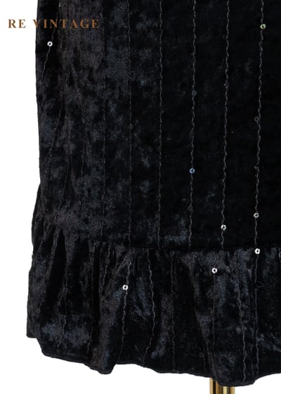 無聲流星黑絨迷你洋裝7