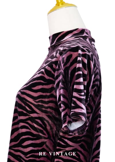 粉紅紫斑馬絨布短袖上衣6