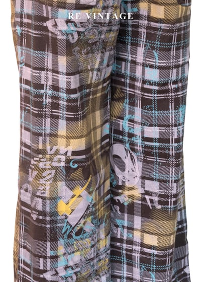 解構噴漆格紋直筒褲（28"）10