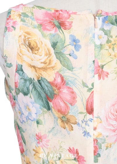 淡彩油畫大花卉洋裝13