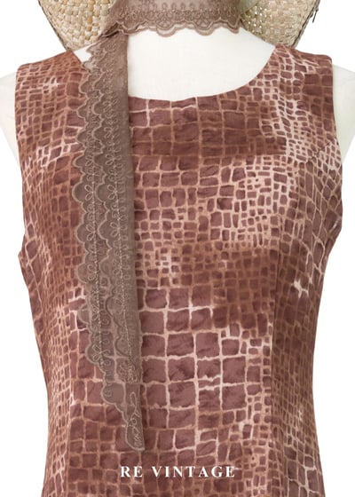 荒野豆沙棕色石牆紋理長洋裝8