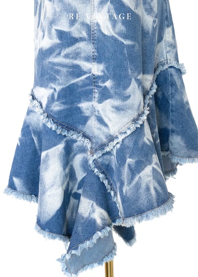 雲染叛逆毛邊牛仔裙（28-29"）4