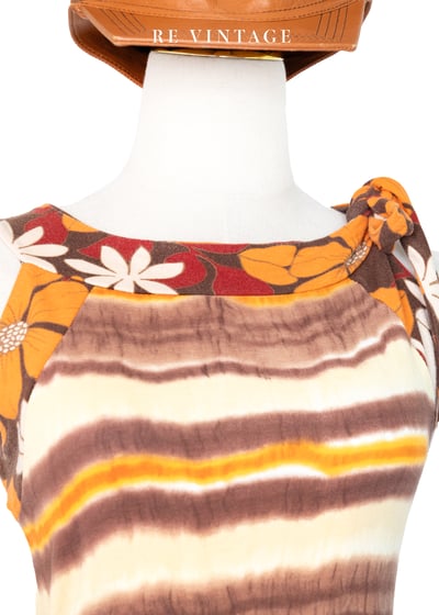 『歐洲寶物』漸層橘色系肩膀小結背心3