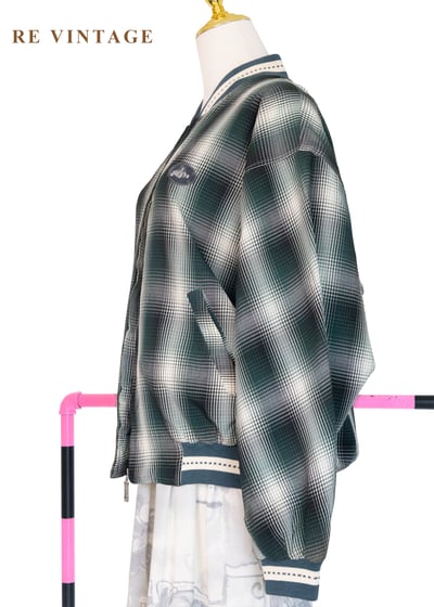 森林浴漸層格紋薄款夾克外套10