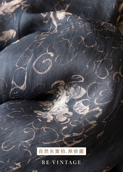 墨夜花煙灰藍色雪紡高腰長褲（25"）14