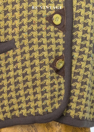 質感單品 - Lemon Yellow 千鳥格針織外套6