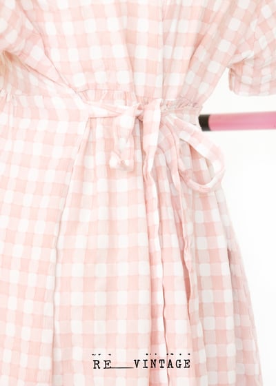 粉紅小熊格紋長洋裝8
