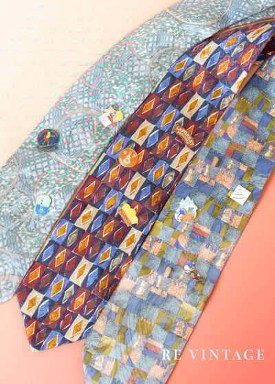 彩色Poker方塊領帶11