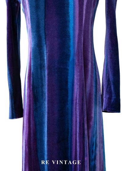 極光極限 - 迷幻漸層線條垂墜領長洋裝4