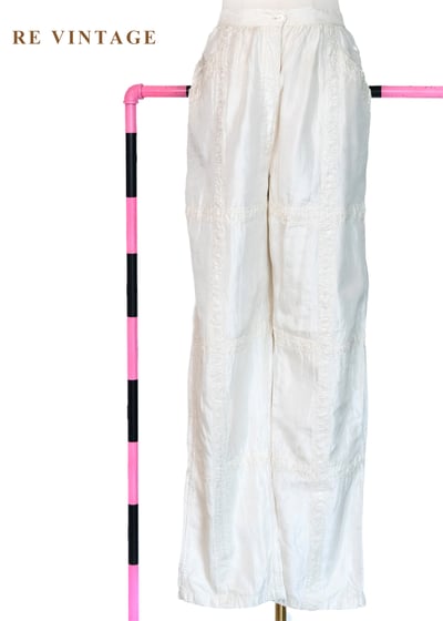 『歐洲寶物』雲朵呼吸 - 皺摺格紋時髦長褲（27"）1