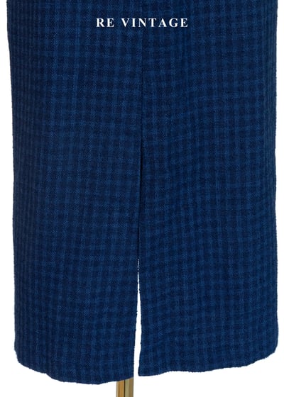 午夜藍調細格紋長裙（24-26”）7