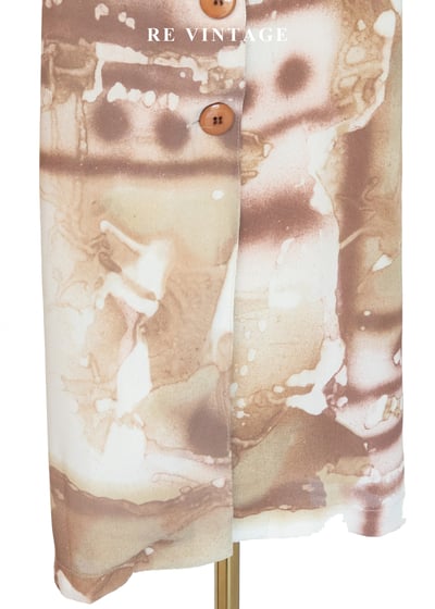 奶油咖啡暈染繞頸長洋裝5