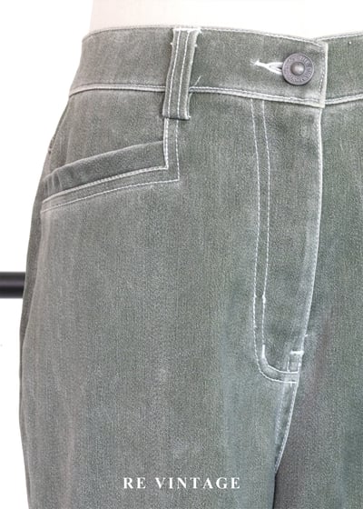 質感單品 - 煙灰綠色貼身長褲 (28-30")5