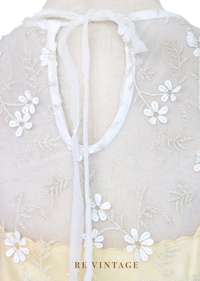 法式金光花語刺繡透膚洋裝14