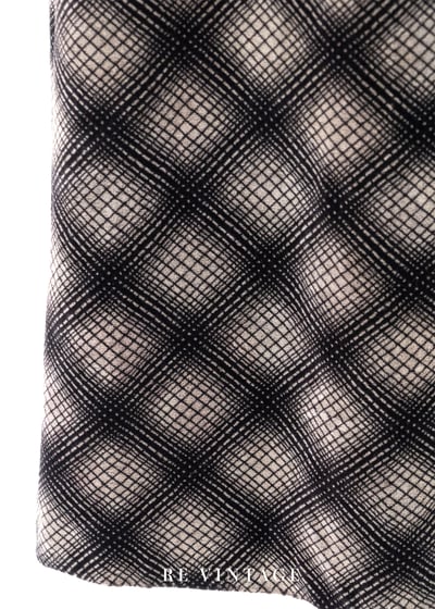 黑線灰灰菱格紋路絨布長裙（27"）8