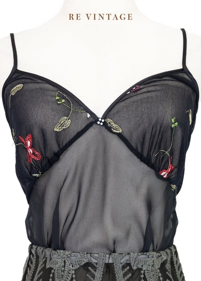 紅花綠葉透膚雪紡背心3