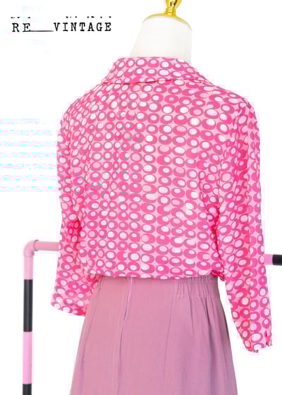 螢光粉普普風圖騰雪紡上衣5