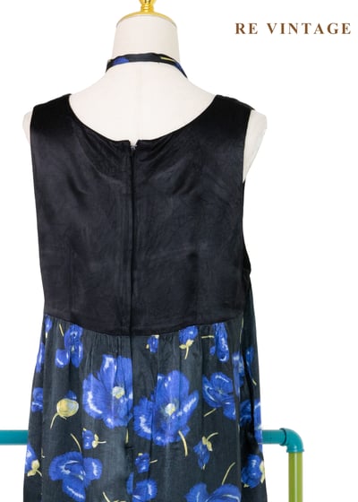 夜花藍調寬版洋裝15