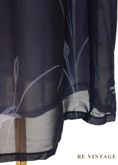 霧中灰藍湖面的花朵們長洋裝15