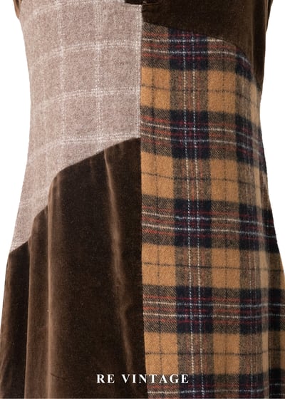 Brown patchwork 毛呢洋裝4