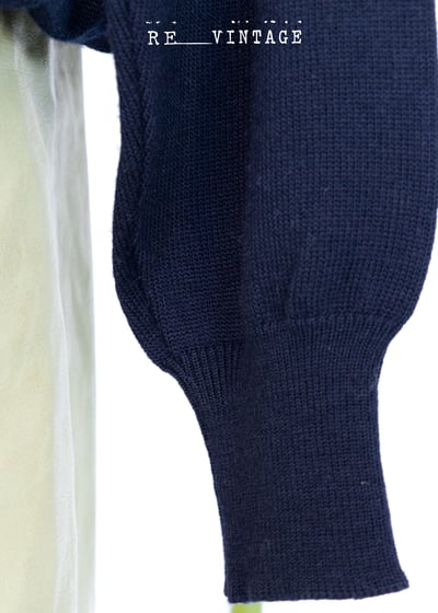 深藍色幾何圖形圖騰毛料針織上衣9