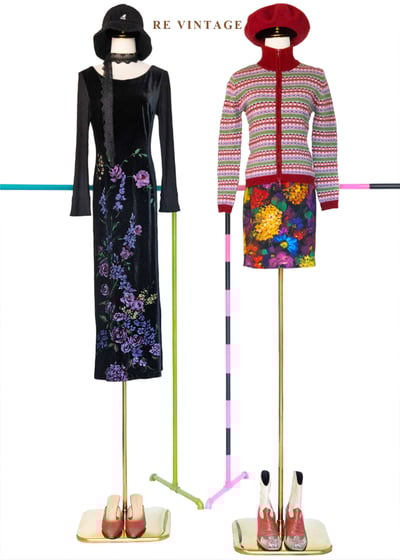 夜色花園 - 紫花盛開慶典絨布長洋裝2