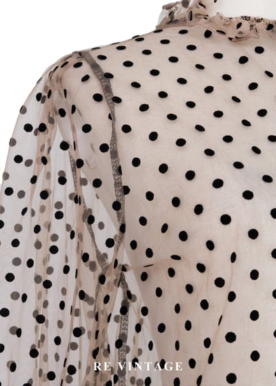 粉橘透膚波點午茶時光上衣11