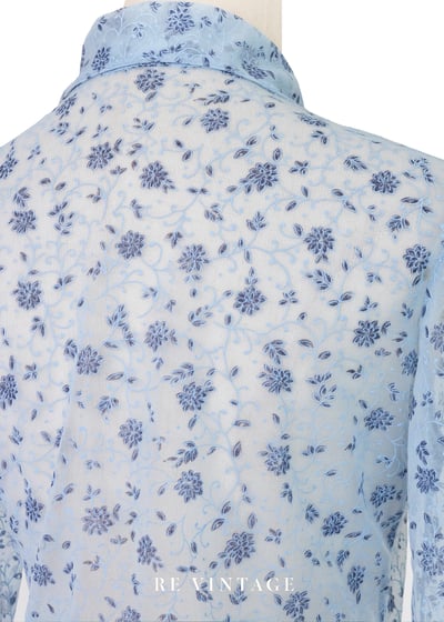 淡藍冰霜小花透膚上衣13