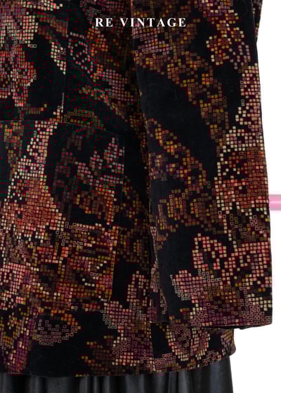 日本製 - Mosaic Garden 數位像素花朵西裝外套8