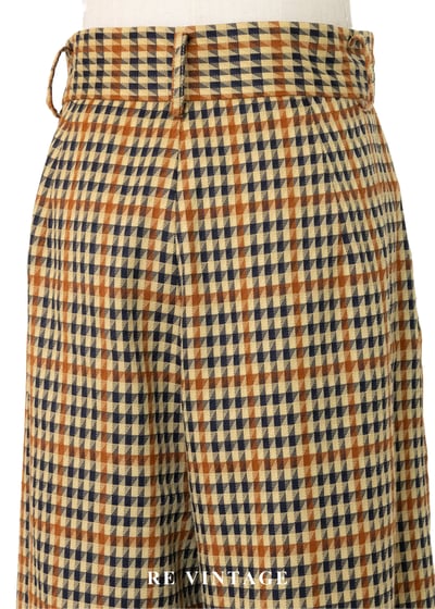 紳士偵探千鳥格高腰寬版長褲（24"）9