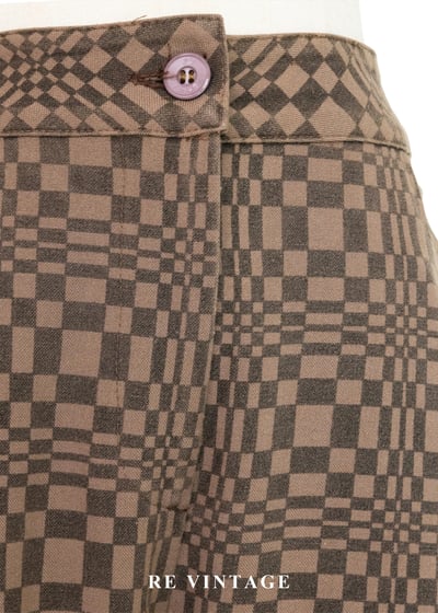 率性的復古棋盤格美褲（28"）5