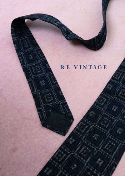 黑色立體小方格領帶1
