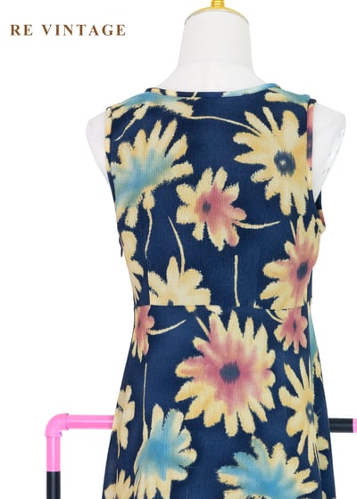 仲夏夜的向日葵 - 摩登大花印花洋裝12