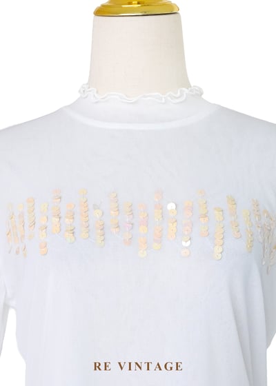 橘光亮片雪白精靈上衣3