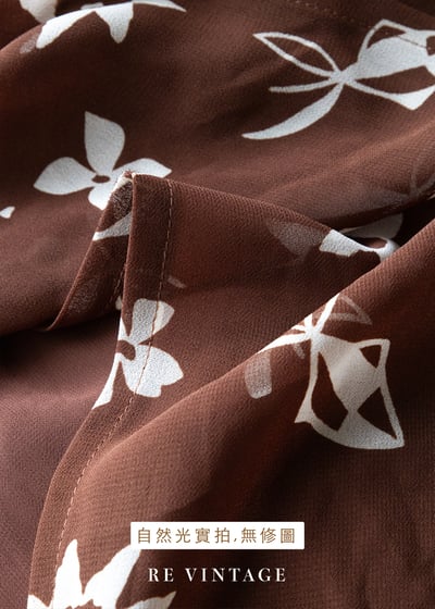 巧克力手繪小白花高腰開衩長褲（23"）16