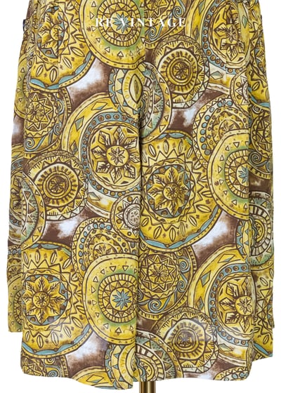 太陽放射紋理迷幻復古曼陀羅圖騰短褲（26"）4