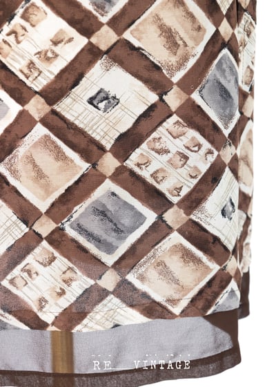 巧克力甜甜菱格高腰長裙10