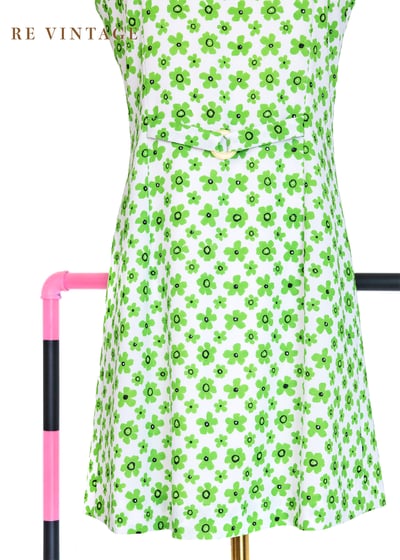 螢光綠小花夏日洋裝4