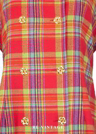 秋冬質感單品 - 甜美紅格紋迷你洋裝7