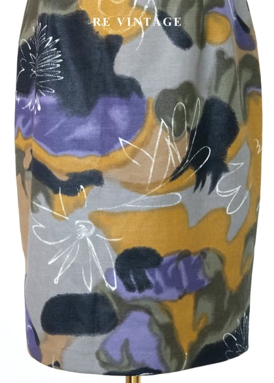 藝術家的調色盤暈染花卉窄裙（26-28"）4