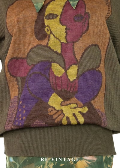 日本製 - 畢卡索結構肖像畫針織毛衣6