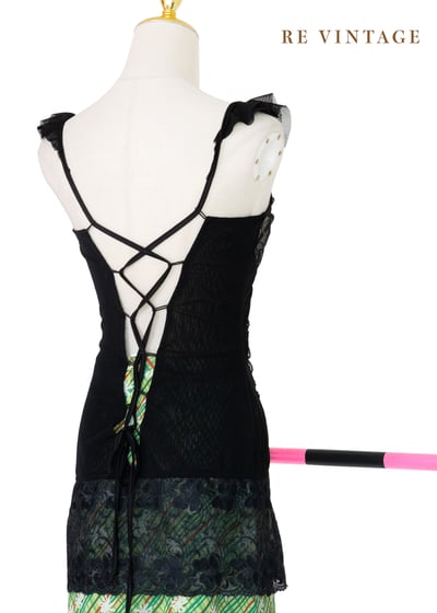 繁星花朵閃亮起舞黑蕾絲背心10
