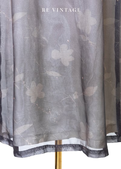 黃昏灰霧漸層飄逸灰花長洋裝6