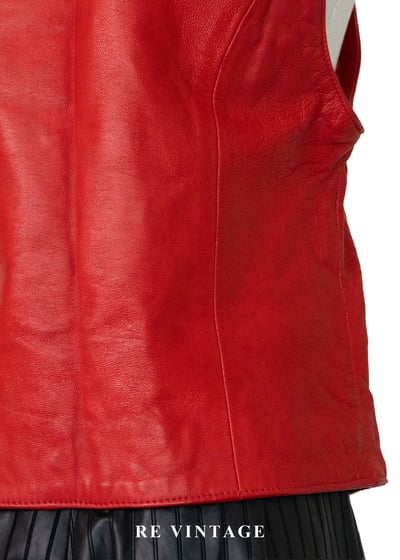 Multi Flame 火焰紅皮革背心10