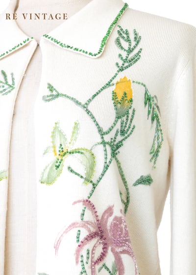 Poetic Flora 晨光葉脈花影針織衫8