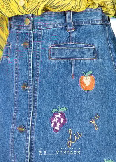 水果拼盤牛仔短褲裙8