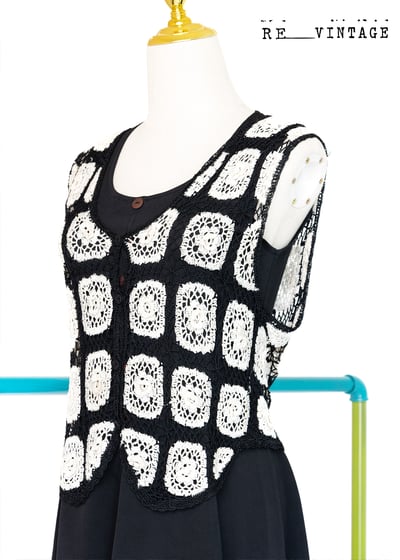 Crochet 立體小白花背心罩衫8