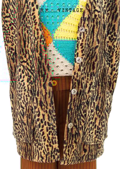 豹紋絨毛寬版背心3