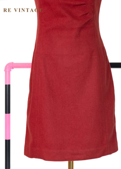 宣言單品 - 90s 超模蔓越莓紅抹胸迷你洋裝4
